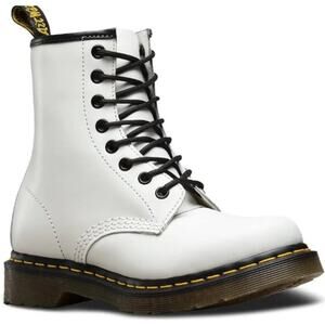 Dr Martens 1460 White Boots Smooth Leather Lace Up Combat AirWair Women’s Size 9